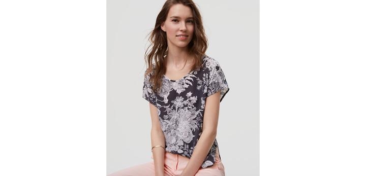 Loft Botanic Mixed Media Tee