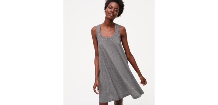 Loft Racerback Stripe Trapeze Dress