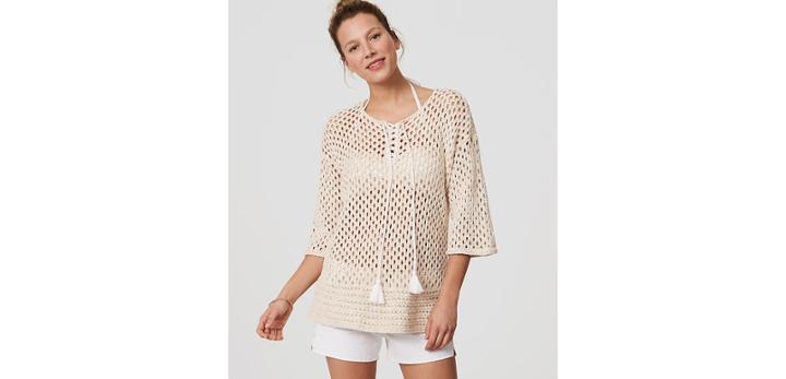 Loft Beach Lace Up Sweater