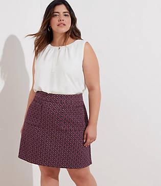 Loft Plus Diamond Jacquard Knit Pocket Skirt