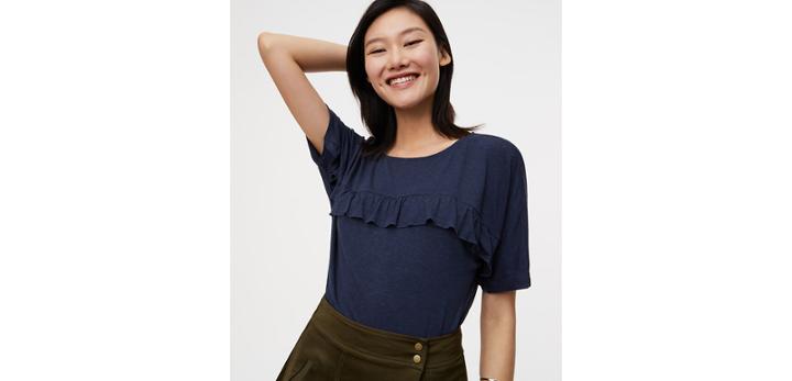 Loft Ruffle Dolman Tee