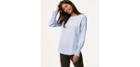 Loft Button Back Smocked Cuff Shirt