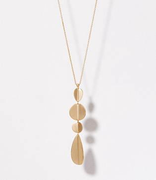 Loft Geometric Drop Pendant Necklace