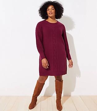 Loft Plus Cable Sweater Dress