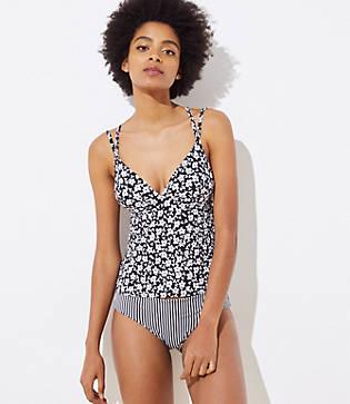Loft Beach Floral Triangle Tankini Top