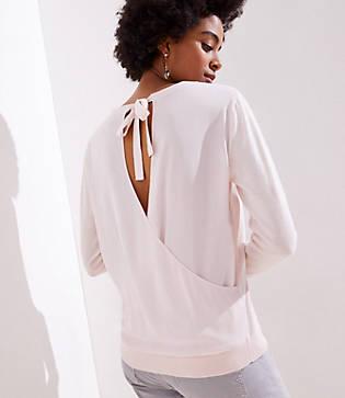 Loft Crossover Back Mixed Media Sweater