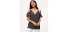 Loft Smocked Slv Cold Shoulder Cami - Galaxy