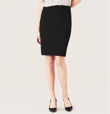 LOFT Matte Stretch Twill Pencil Skirt, Black