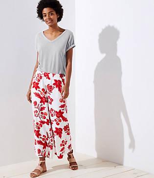 Loft Island Party Wide Leg Crop Pants