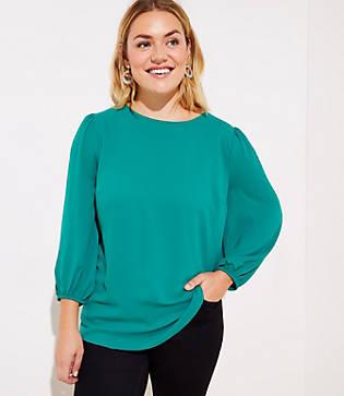 Loft Plus Blouson Sleeve Top