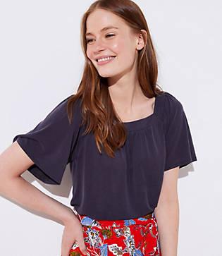 Loft Sandwashed Square Neck Tee