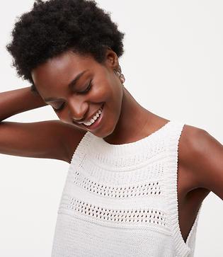 Loft Stitch Striped Sweater Tank