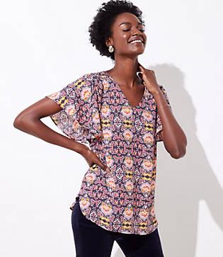 Loft Fall Fantasy Flutter Top