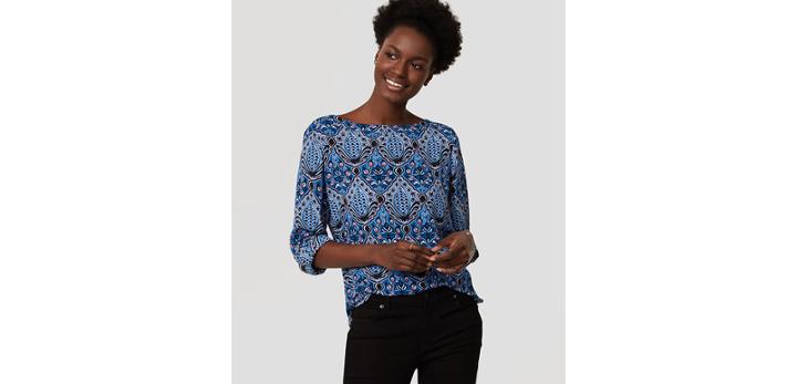 Loft Baroque Tab Sleeve Blouse