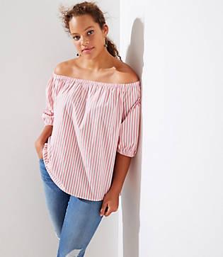 Loft Plus Striped Blouson Top