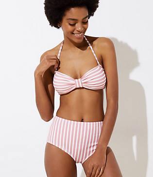 Loft Beach Striped Bandeau Bikini Top