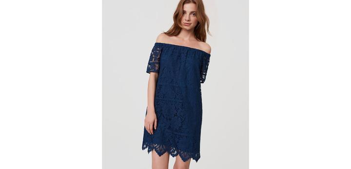 Loft Lace Off The Shoulder Shift Dress