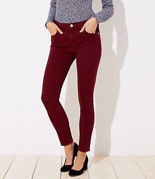 Loft Curvy Soft Skinny Jeans In French Burgundy