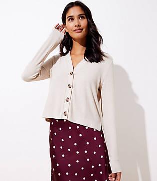 Loft Ribbed V-neck Cardigan