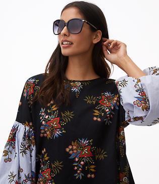 Loft Metallic Hinge Oversized Sunglasses