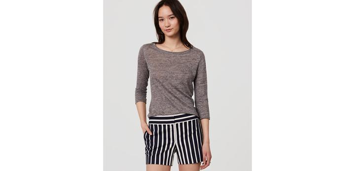 Loft Dobby Stripe Riviera Shorts With 4 Inch Inseam