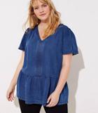 Loft Plus Chambray Peplum Top