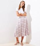 Loft Snake Print Pleated Skirt