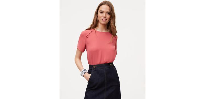 Loft Covered Button Tee