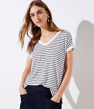 Loft Striped Bar Back Dolman Tee