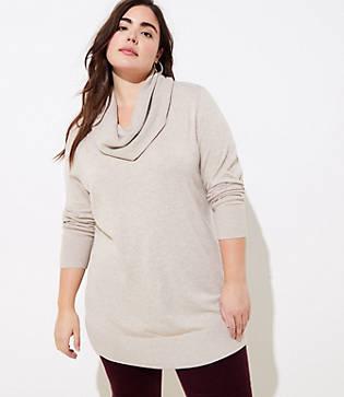 Loft Plus Luxe Knit Cowl Neck Tunic Sweater