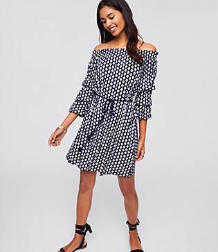 Loft Beach Diamond Off The Shoulder Tassel Dress