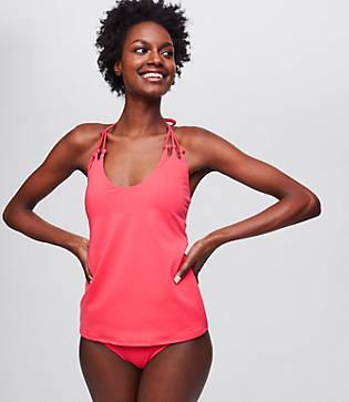Loft Beach Knotted Halter Tankini Top