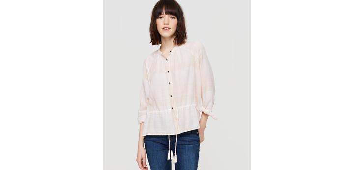 Loft Lou & Grey Drawstring Button Down Shirt