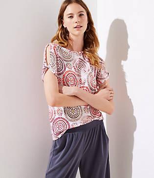 Loft Medallion Linen Twist Sleeve Tee