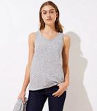 Loft Striped Textured Scoop Neck Tank