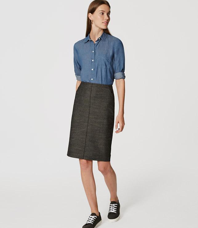 Loft Seamed Stretch Pencil Skirt