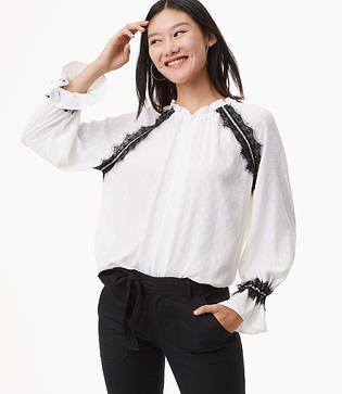 Loft Boudoir Lace Dot Blouse