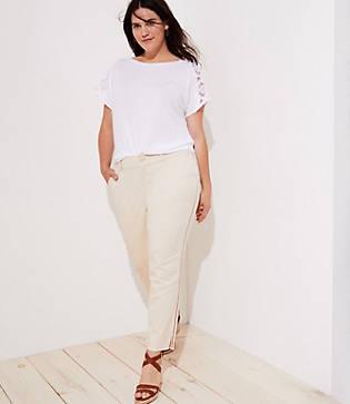Loft Plus Side Stripe Girlfriend Chinos