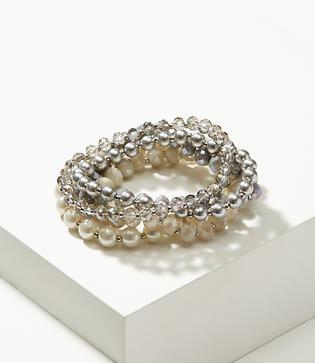 Loft Mixed Pearlized Stretch Bracelet Set