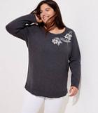 Loft Plus Floral Embroidered Sweater