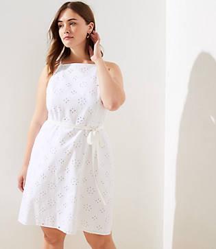 Loft Plus Eyelet Flare Dress
