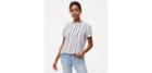 Loft Pleat Back Tee - Cliffside Stripe