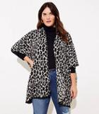 Loft Plus Leopard Print Reversible Poncho