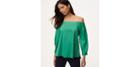 Loft Button Back Off The Shoulder Shirt