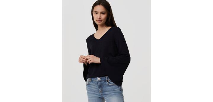 Loft Tie Back Bell Sleeve Top