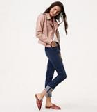 Loft Modern Cuffed Straight Leg Jeans In Pure Dark Indigo Wash