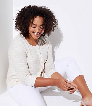Loft Plus Zebra 3/4 Sleeve Signature Cardigan