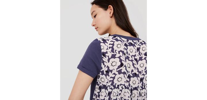 Loft Floral Mixed Media Sweater Tee