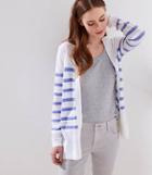 Loft Striped Drop Shoulder Open Cardigan