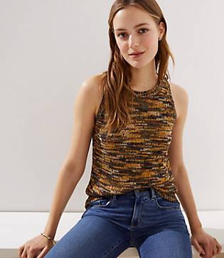 Loft Shimmer Marled Sleeveless Sweater